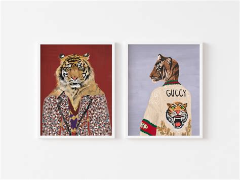 blue fashion tiger gucci artwork|gucci prints for sale.